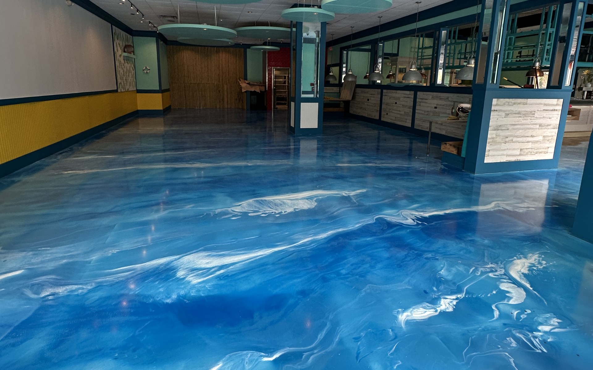 Metallic epoxy floor installation