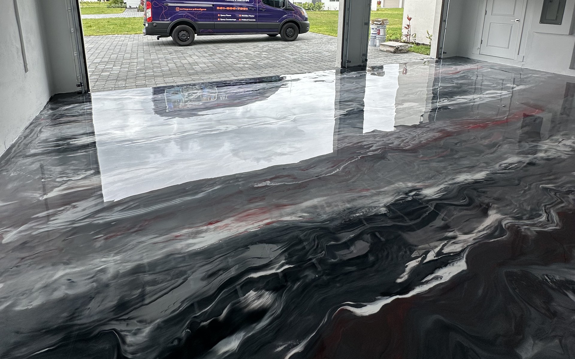 Metallic epoxy floor installation